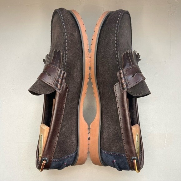 Ted Baker London Brown Suede Loafer Shoes Leather Fringe Men’s Size EU 42 US 9 - Picture 6 of 15